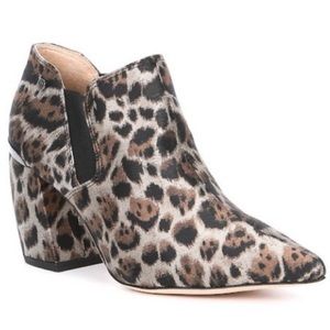 Maxinee Leopard Print Jacquard Block Heel Ankle Boots